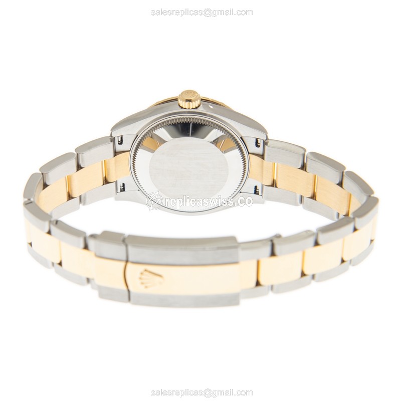 Rolex Datejust Replica - Automatic - 18kt Gold/Steel - Green Dial, Gold Clasp - View 4