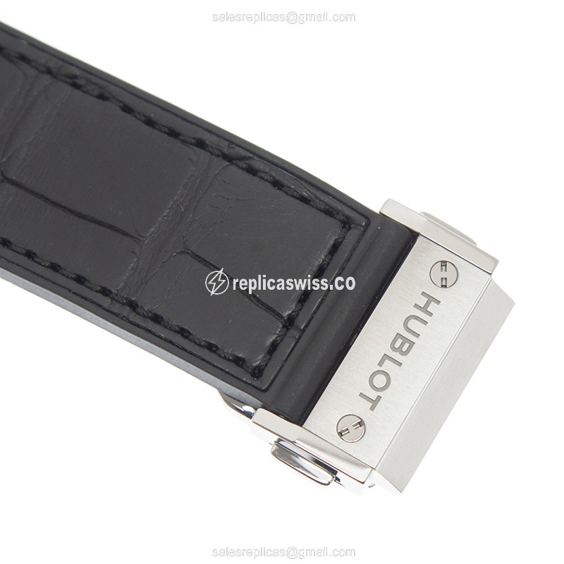 Hublot Classic Fusion Replica - Automatic - Titanium Case - Black Dial - Leather Strap - View 4