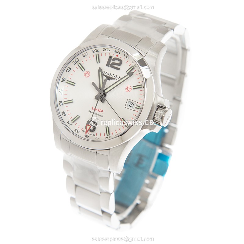 Longines CONQUEST Quartz - Stainless Steel Case, Silver Dial, Clasp - View 3