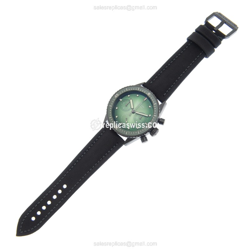 Blancpain 5200-0153-B52A Replica - Automatic - Green Dial - Steel Case - Black Canvas Strap - View 2