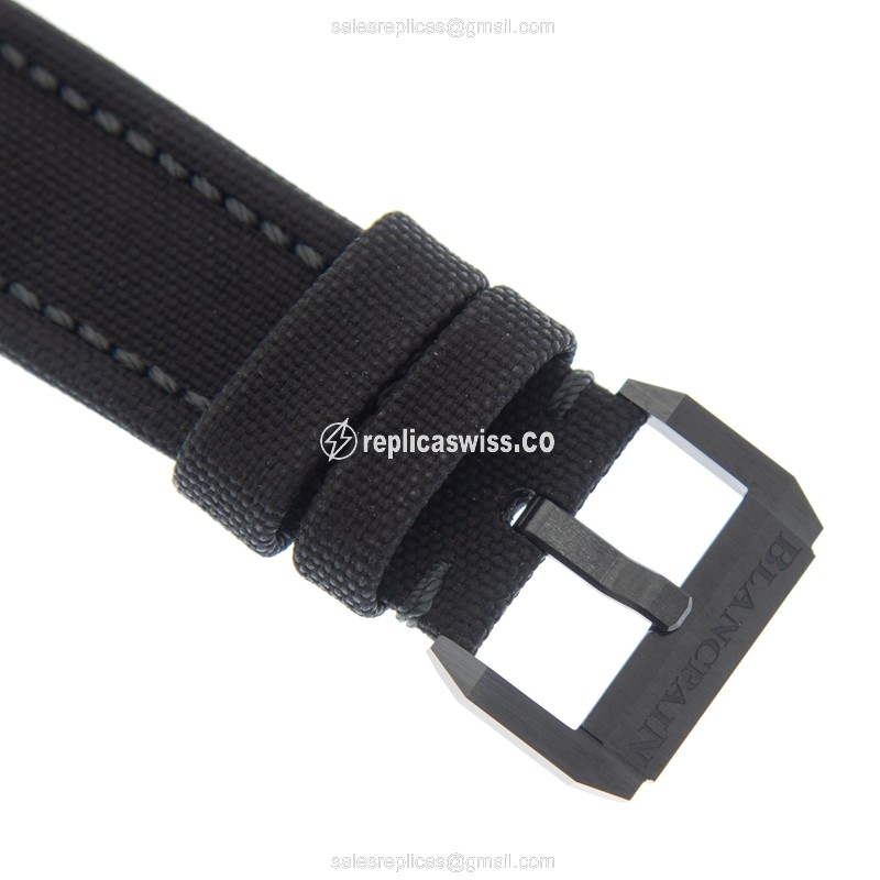 Blancpain 5200-0153-B52A Replica - Automatic - Green Dial - Steel Case - Black Canvas Strap - View 4