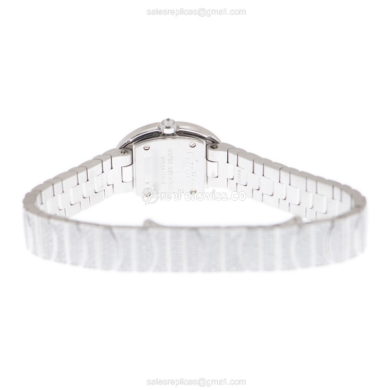 Cartier HPI00327 BAIGNOIRE - Quartz - 18kt White Gold - Diamond Dial - Silver Clasp - View 4