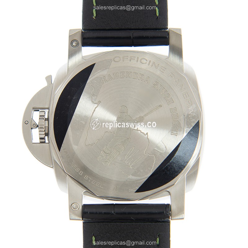 Panerai PAM01056 Replica - Automatic - Steel Case - Green Dial - Black Alligator Strap - View 3