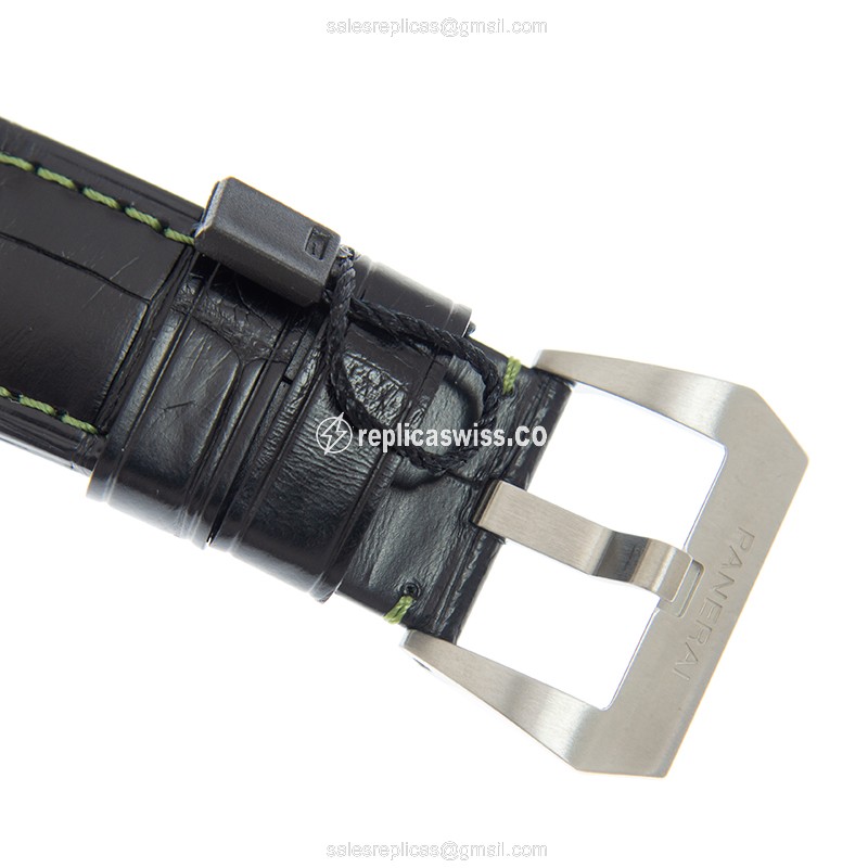 Panerai PAM01056 Replica - Automatic - Steel Case - Green Dial - Black Alligator Strap - View 4