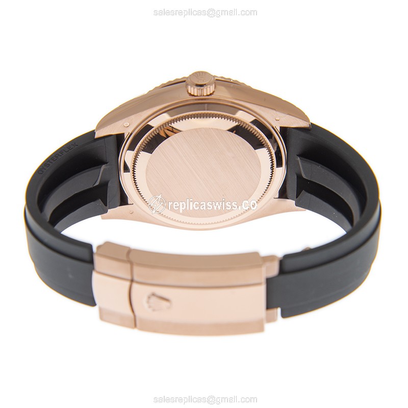 Rolex Sky-Dweller 326235-0006 Replica - Automatic - 18kt Rose Gold - Gray Dial - Rubber Strap - View 4