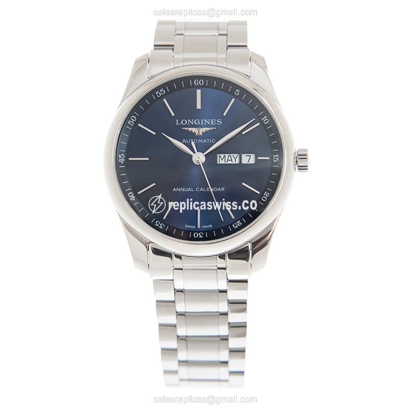 Longines L2.910.4.92.6 Replica - Automatic - Steel Case - Blue Dial - View 2