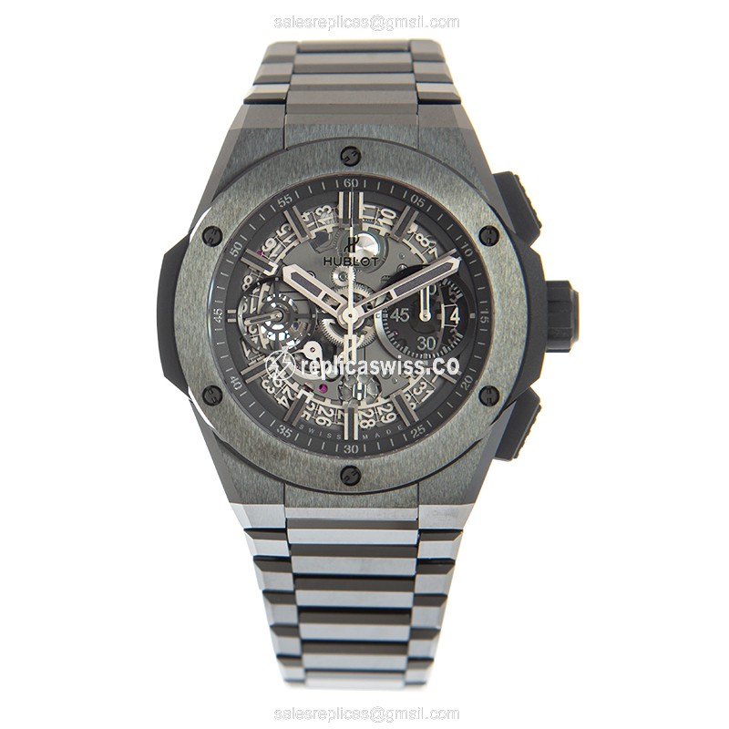 Hublot BIG BANG Replica - Automatic - Ceramic Case - Black Dial - Black Ceramic Strap - View 2