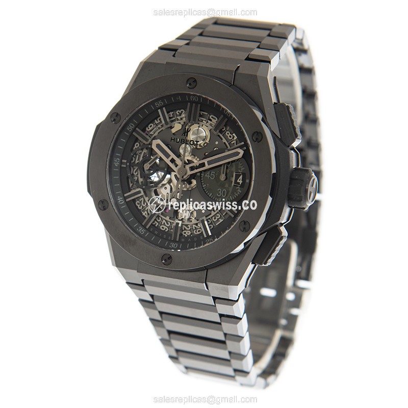 Hublot BIG BANG Replica - Automatic - Ceramic Case - Black Dial - Black Ceramic Strap - View 3