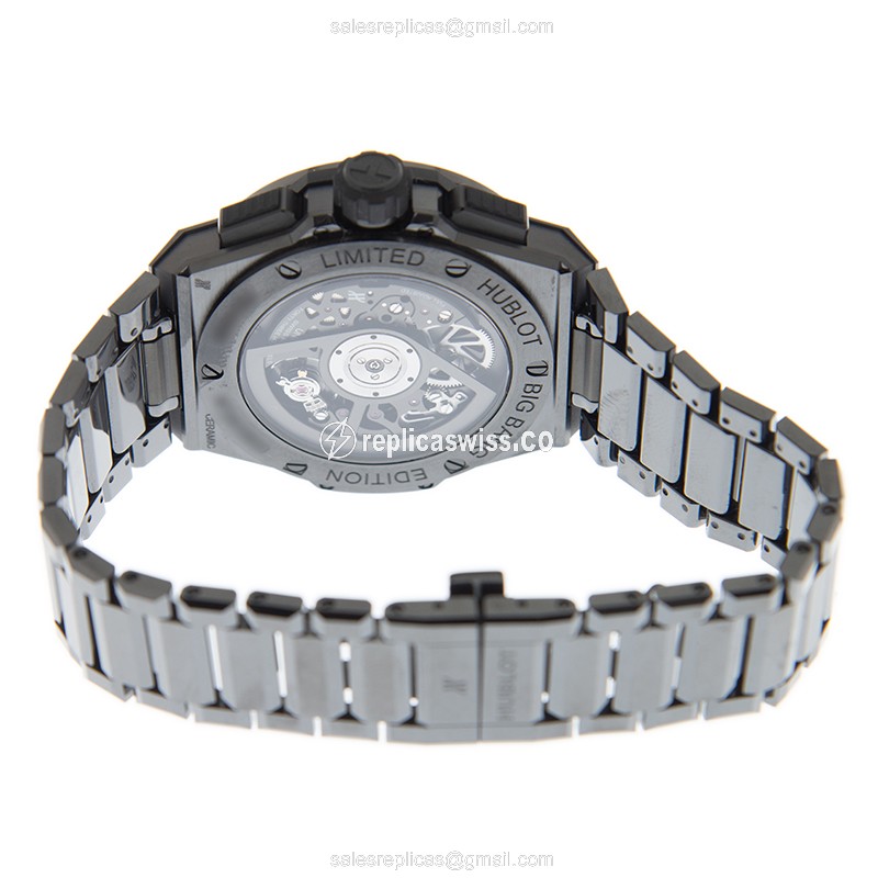 Hublot BIG BANG Replica - Automatic - Ceramic Case - Black Dial - Black Ceramic Strap - View 4