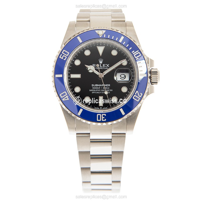 Rolex Submariner Replica - Automatic - 18kt Gold - Blue Dial, Silver Clasp - View 2
