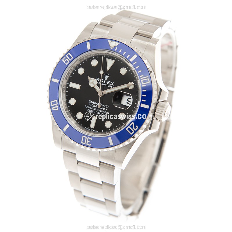 Rolex Submariner Replica - Automatic - 18kt Gold - Blue Dial, Silver Clasp - View 3