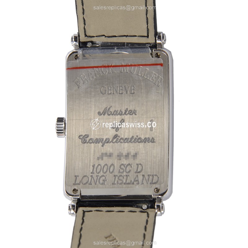 Franck Muller 1000SCD LONG ISLAND - Auto 18kt White Gold - Diamond Dial - Silver - Alligator Black Buckle - View 4