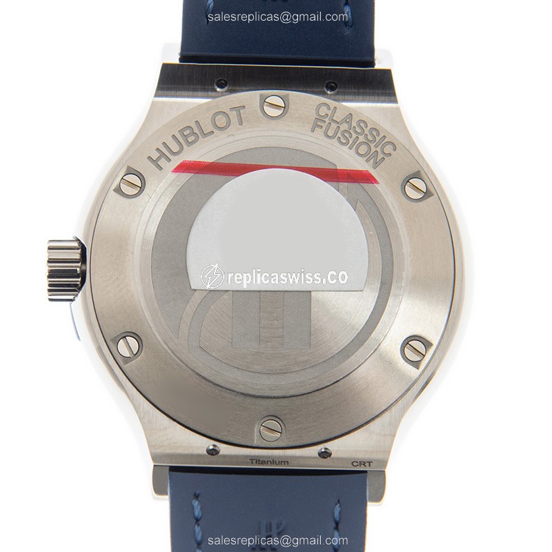 Hublot Classic Fusion Quartz Titanium - Blue Dial - Blue Alligator Strap - View 3