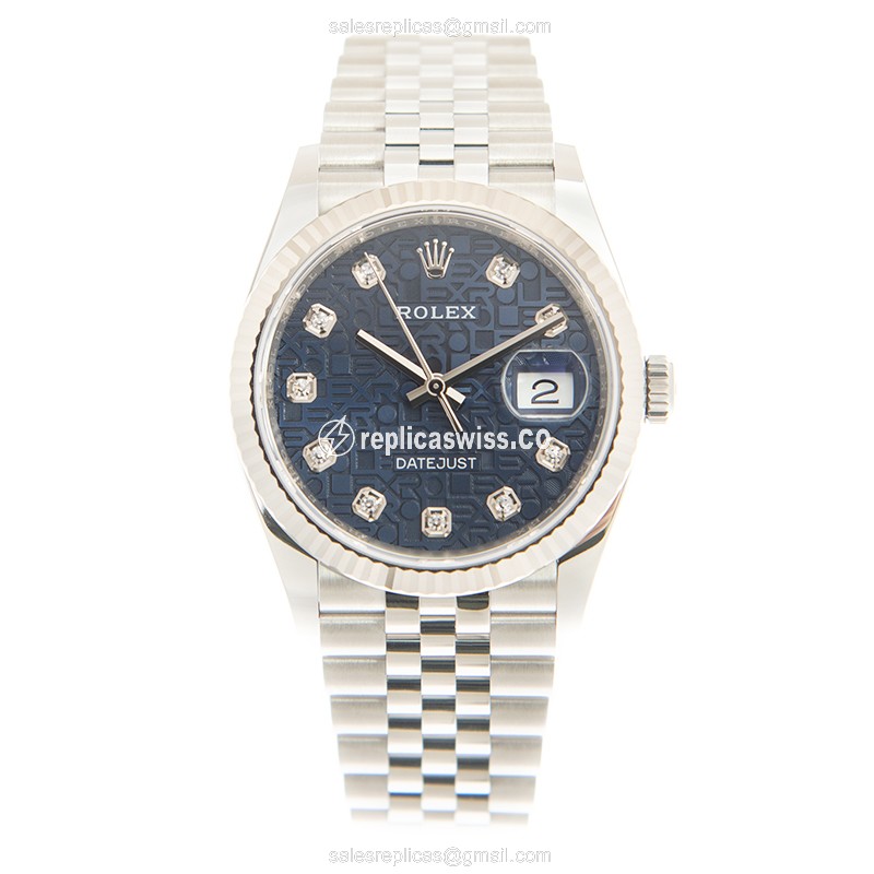 Rolex DATEJUST 126234-0011 Replica - Automatic - White Gold & Steel - Blue Dial - View 2