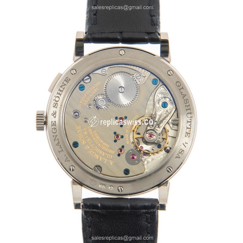 A. Lange & Sohne 238.026 1815 Chrono - Auto - 18kt White Gold - White Dial - Black Alligator Buckle - View 3