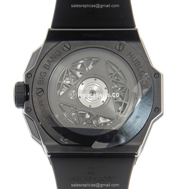 Hublot Big Bang Replica Watch Ceramic Automatic Black Rubber - View 3