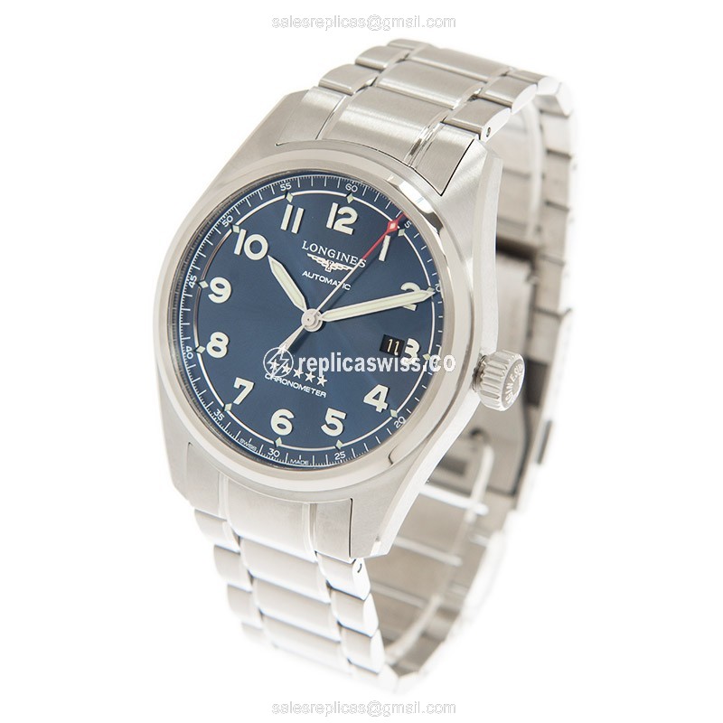 Longines Spirit Replica - Automatic - Steel Case - Blue Dial, Silver Clasp - View 3