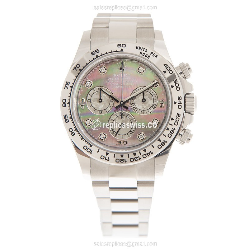 Rolex Daytona Replica - Automatic - 18kt Gold - Black Dial - Silver Strap - View 2