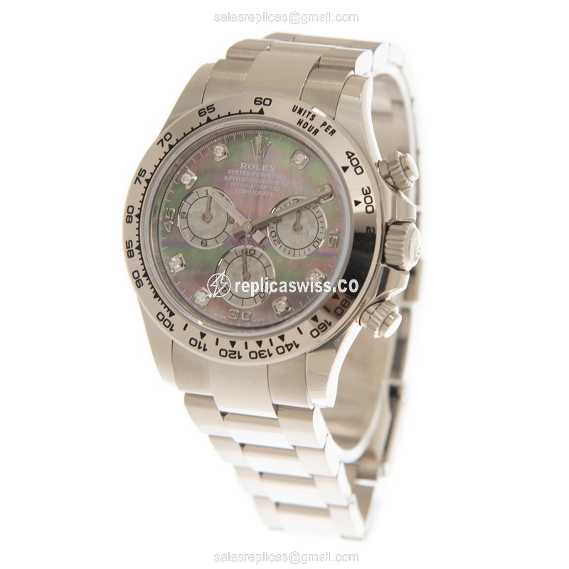 Rolex Daytona Replica - Automatic - 18kt Gold - Black Dial - Silver Strap - View 3