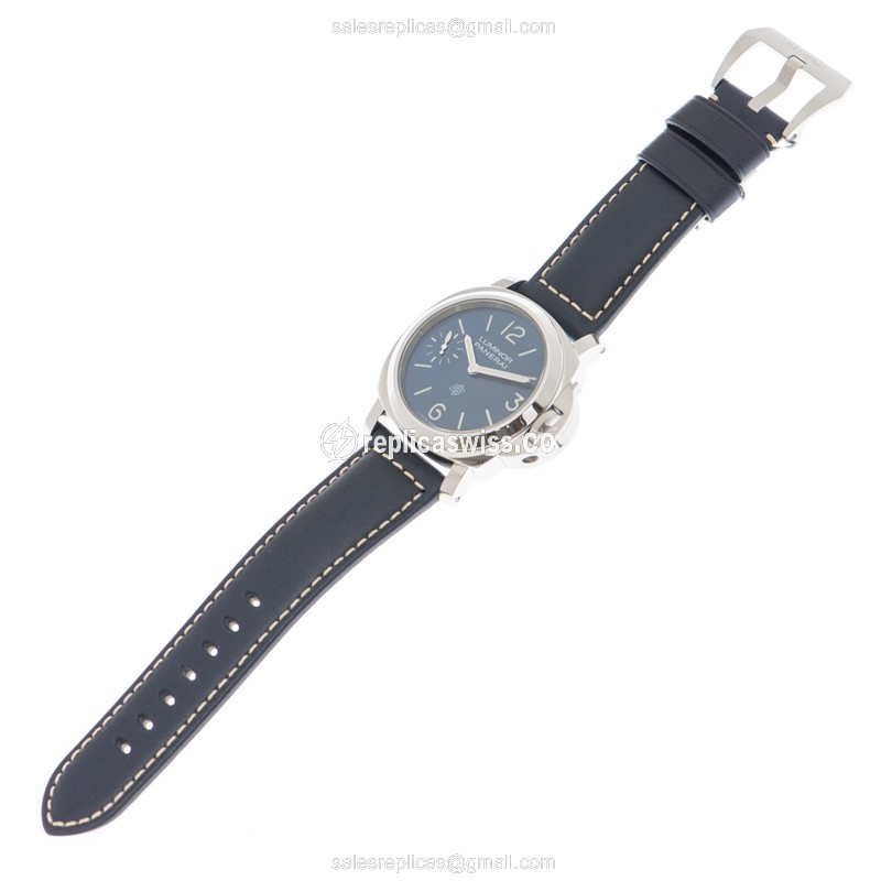 Panerai PAM01085 Replica - Manual - Stainless Steel - Blue Dial - Leather Blue Strap - View 2