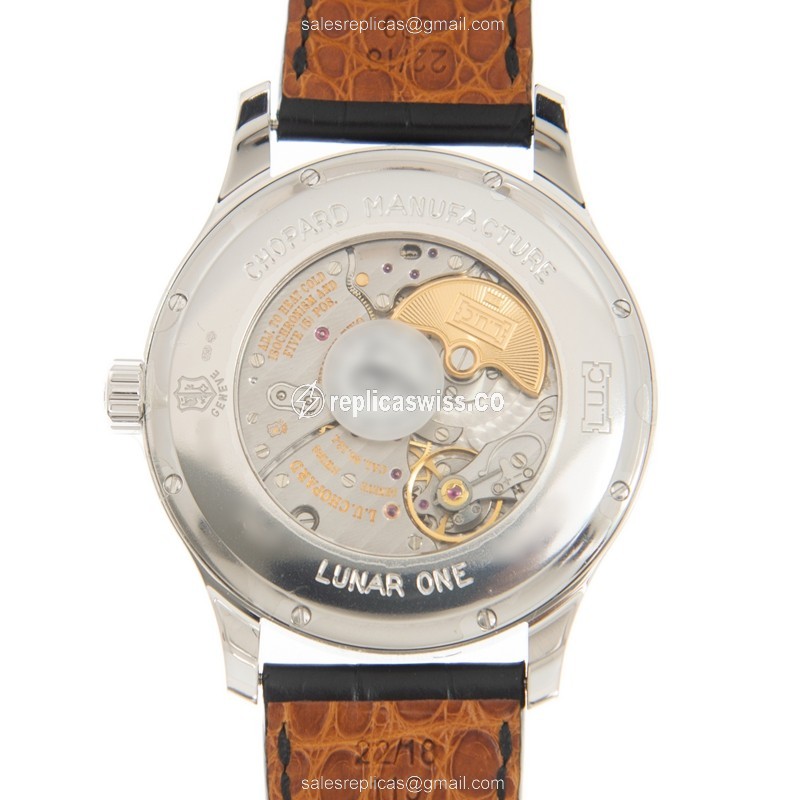 Chopard L.U.C 171927-1001 - Automatic 18kt White Gold - Diamond Dial - Black Leather Strap - View 3