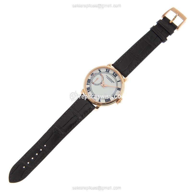 Chopard L.U.C 161963-5001 Manual Wind - 18kt Rose Gold - White Dial - Leather Brown Strap - Buckle Clasp - View 2