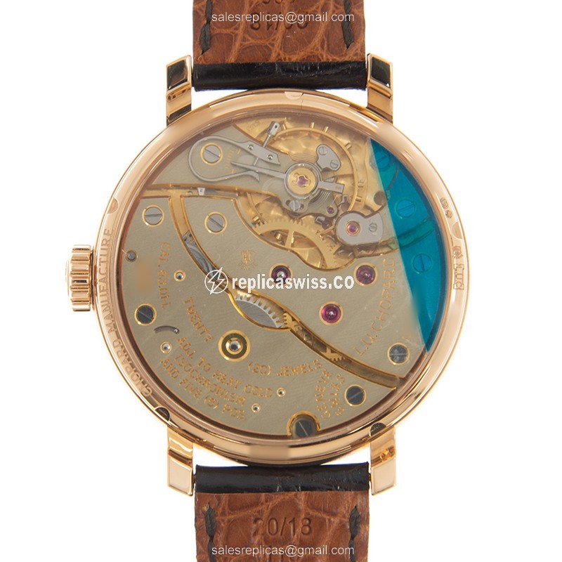 Chopard L.U.C 161963-5001 Manual Wind - 18kt Rose Gold - White Dial - Leather Brown Strap - Buckle Clasp - View 3