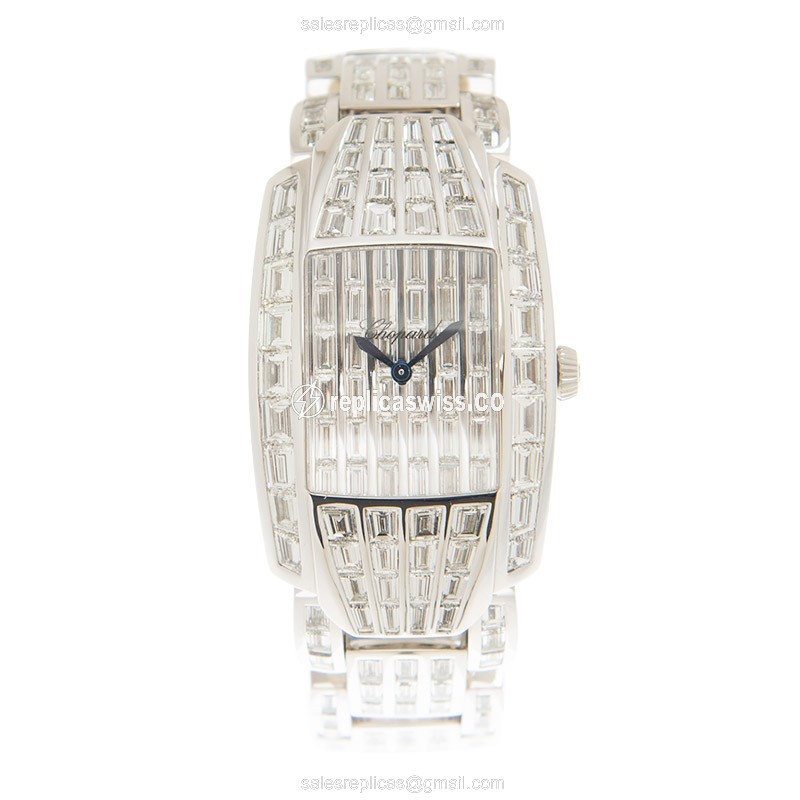 Chopard 419404-1109 Replica - Automatic - 18kt White Gold - Diamond Dial - Silver Clasp - View 2