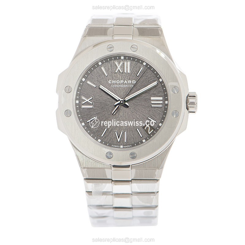 Chopard Alpine Eagle Replica - Automatic - Steel Case - Gray Dial - Silver Steel Strap - View 2