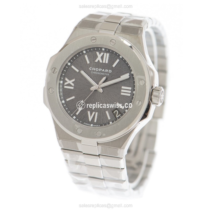 Chopard Alpine Eagle Replica - Automatic - Steel Case - Gray Dial - Silver Steel Strap - View 3