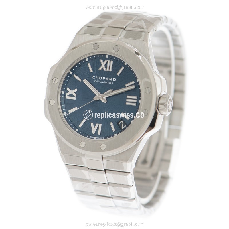 Chopard Alpine Eagle Replica - Automatic - Steel Case - Blue Dial - Silver Strap - View 3