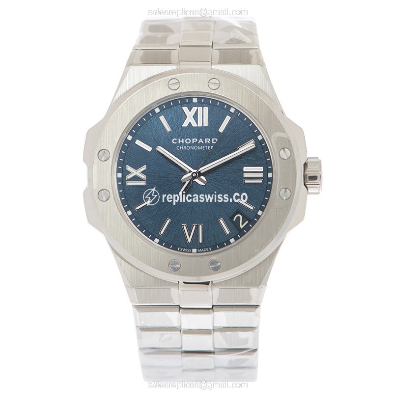 Chopard Alpine Eagle Replica - Automatic - Steel Case - Blue Dial - Silver Strap - View 2