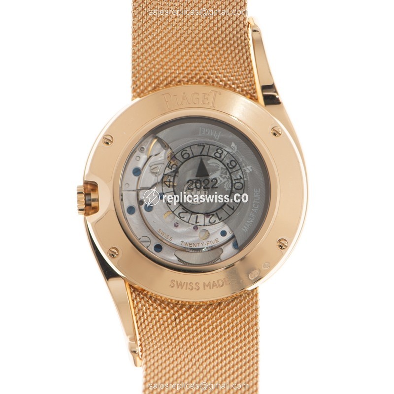 Piaget LIMELIGHT GALA Replica - Automatic 18kt Rose Gold & Diamonds - White Dial - View 3