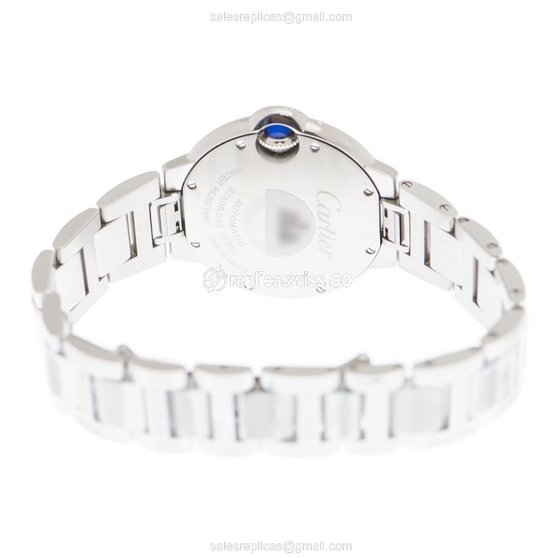 Cartier Ballon Bleu Replica - Automatic - Steel Case - Silver Dial - Steel Band - View 4
