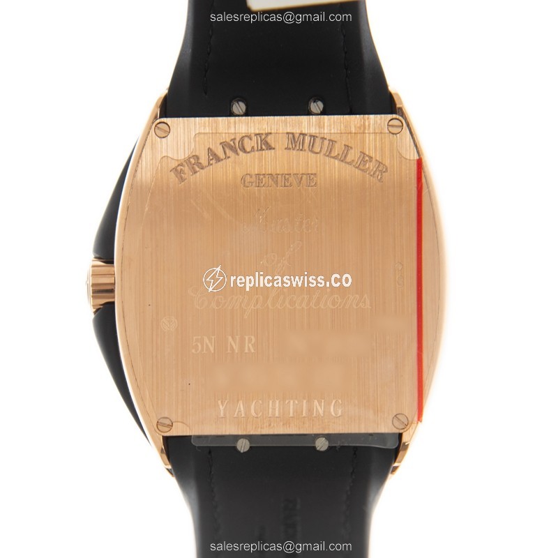Franck Muller V45 SC DT YACHTING 18kt Rose Gold - Auto - Black Dial - Leather Strap - Buckle Clasp - View 3