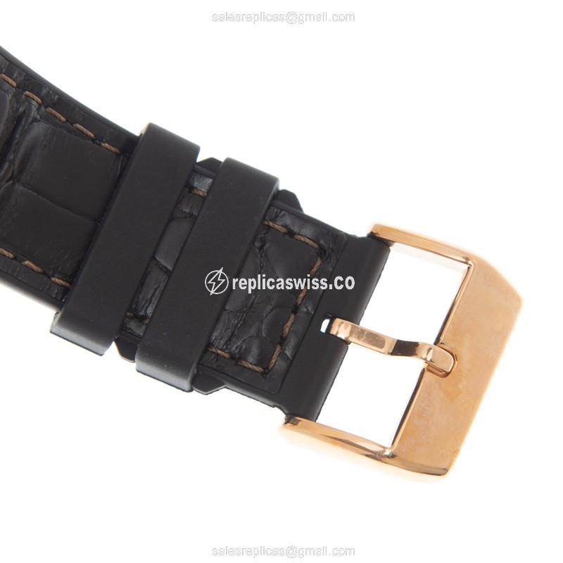 Franck Muller V45 SC DT YACHTING 18kt Rose Gold - Auto - Black Dial - Leather Strap - Buckle Clasp - View 4