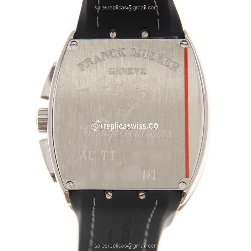 Franck Muller V 41 CC DTAC.TT Vanguard - Automatic | Steel Case | Gray Dial | Black Leather Strap - View 3