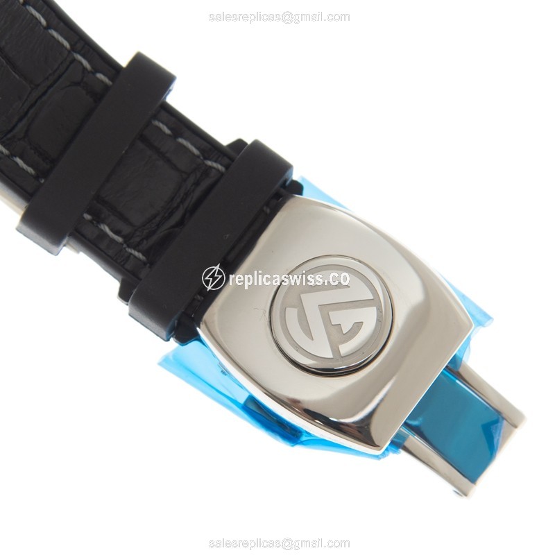 Franck Muller V 41 CC DTAC.TT Vanguard - Automatic | Steel Case | Gray Dial | Black Leather Strap - View 4