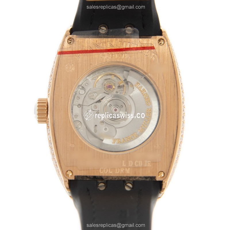Franck Muller V32 SC AT FO L D CD 1R COL DRM - 18kt Rose Gold Case - Automatic - White Dial - Leather Strap - View 3