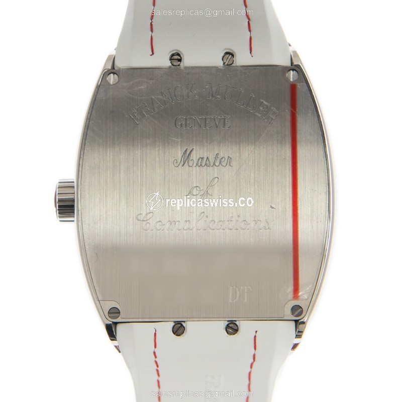 Franck Muller V41 SC DT AC.RG Vanguard - Auto - Stainless Steel - White Dial - Leather Strap - View 3