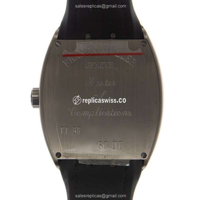 Franck Muller V 41 SC DT TT BRNR Replica - Automatic - Steel Case - Black Dial, Leather Strap - View 3
