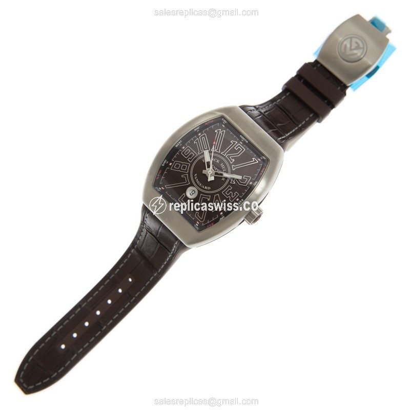 Franck Muller V45 SC DTAC.BR.BN Vanguard - Auto - Brown Dial - Leather Brown Strap - View 2