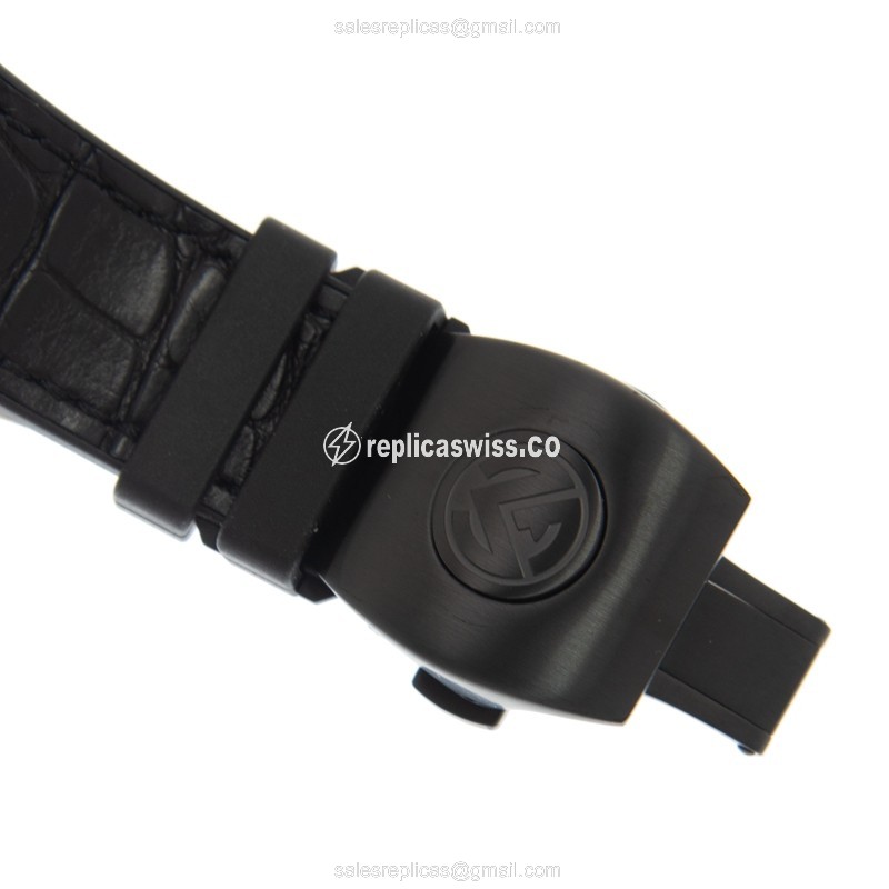 Franck Muller V 45 SC DT TT NR BRTT Vanguard Automatic - Steel Case - Black Dial, Leather Strap - View 3
