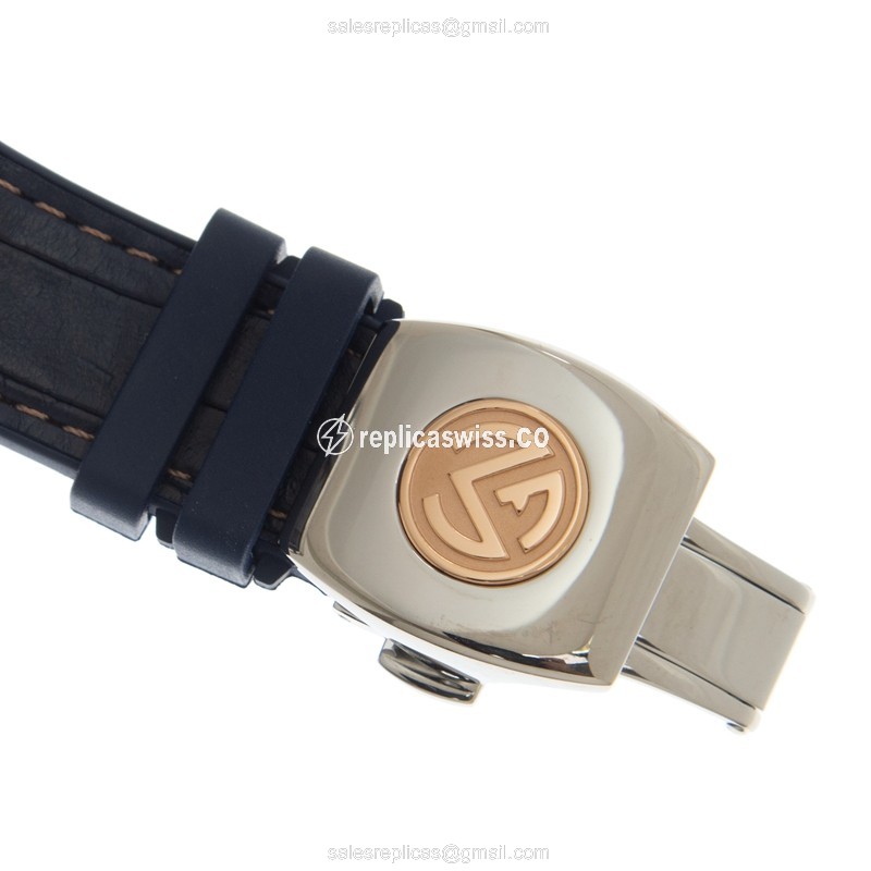 Franck Muller V41 SC DT YACHTING STG AC.BL VANGUARD - Auto - Blue Dial - Steel Case - Blue Leather Strap - View 4