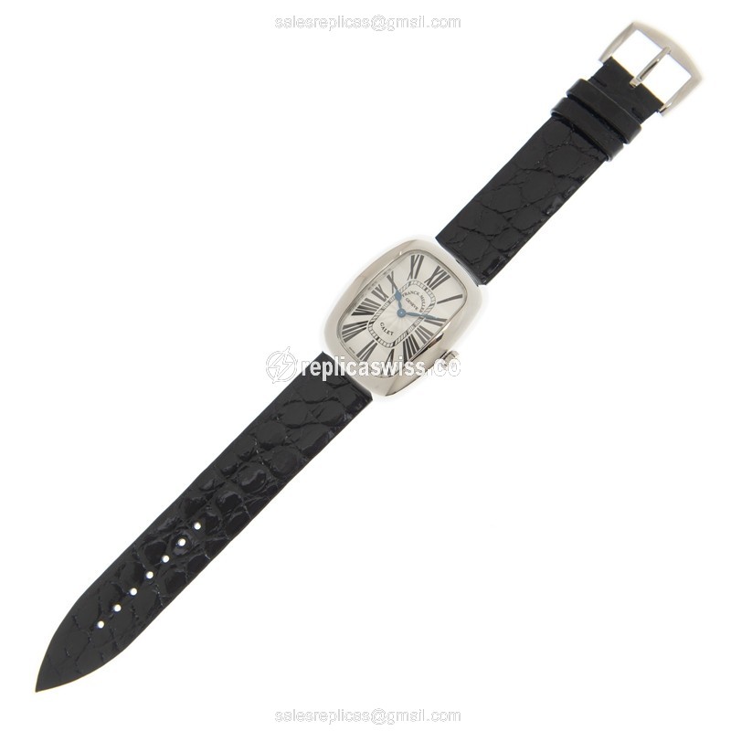 Franck Muller 3002 L QZ CALET AC GALET - Quartz | Stainless Steel Case | Silver Dial | Black Leather Strap - View 2
