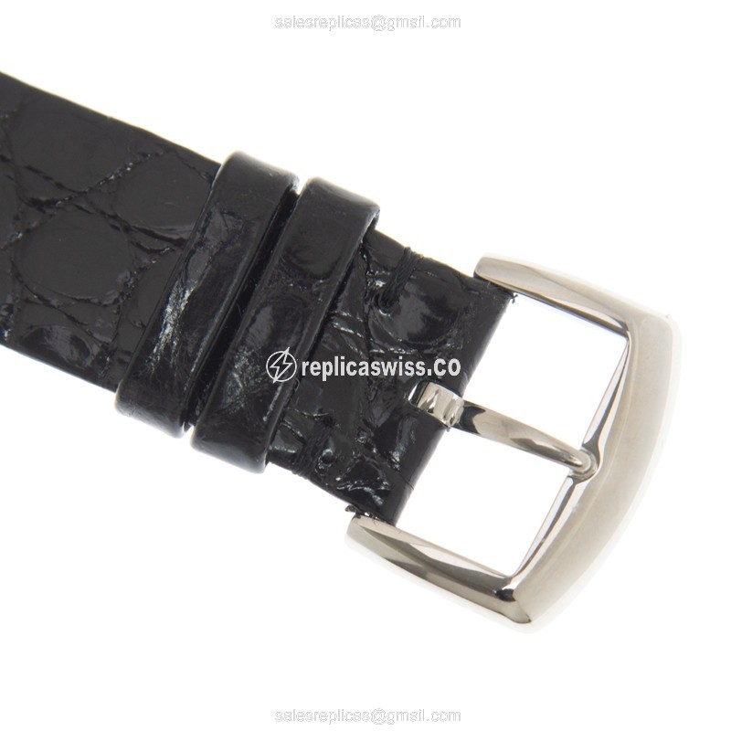 Franck Muller 3002 L QZ CALET AC GALET - Quartz | Stainless Steel Case | Silver Dial | Black Leather Strap - View 4