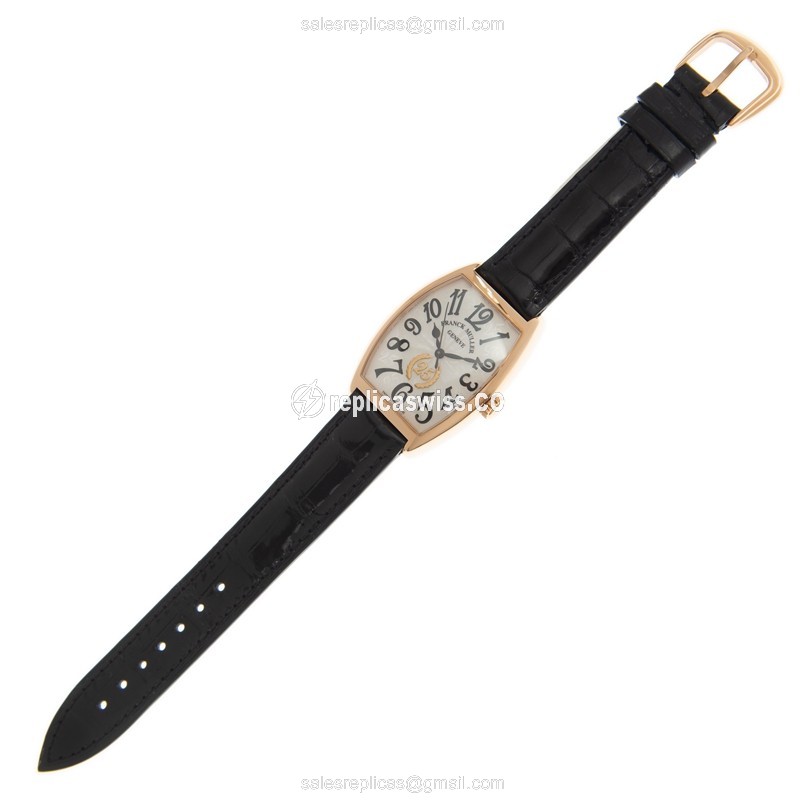 Franck Muller 2850 SC AT FO 25TH LTD 5N - Automatic - Rose Gold - White Dial, Leather Strap - View 2