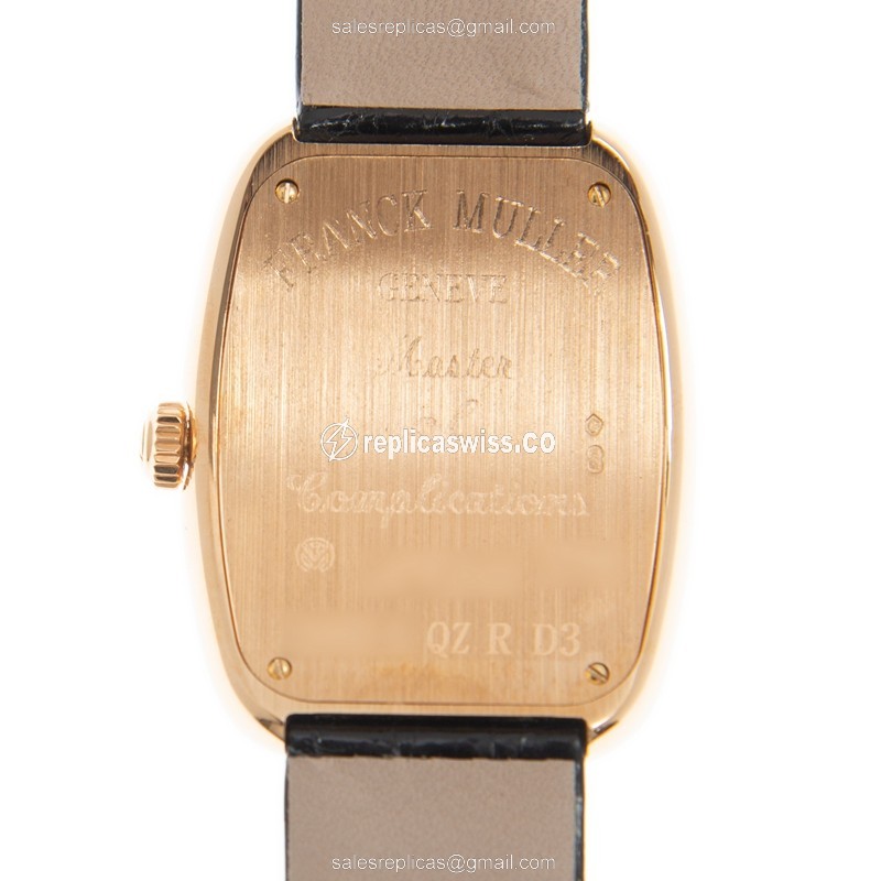 Franck Muller 3002 L QZ R D3 GALET - Quartz - 18kt Rose Gold - Silver Dial - Leather Strap - View 3