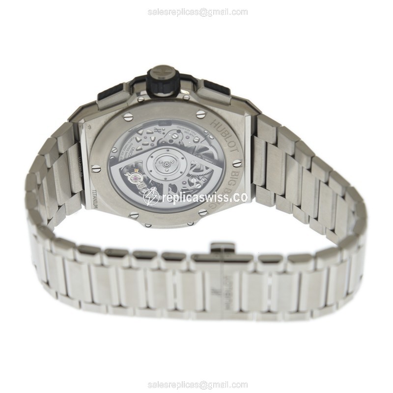 Hublot Big Bang Replica - Automatic - Titanium Case - Transparent - Silver Strap - View 4