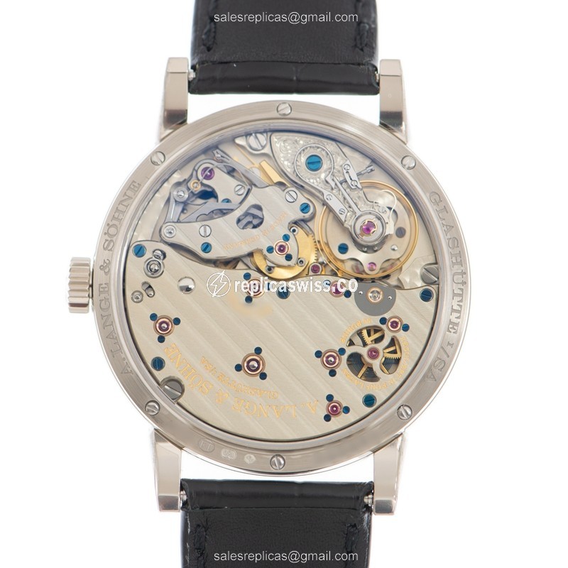 A Lange & Sohne Richard Lange 252.029 Manual Wind - 18kt White Gold - Black Dial - Leather Strap - View 3